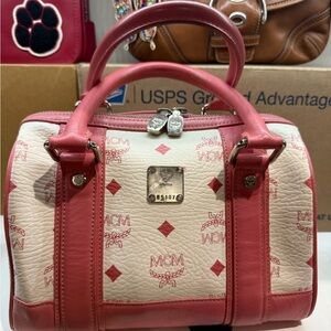 MCM Pink and Cream Satchel